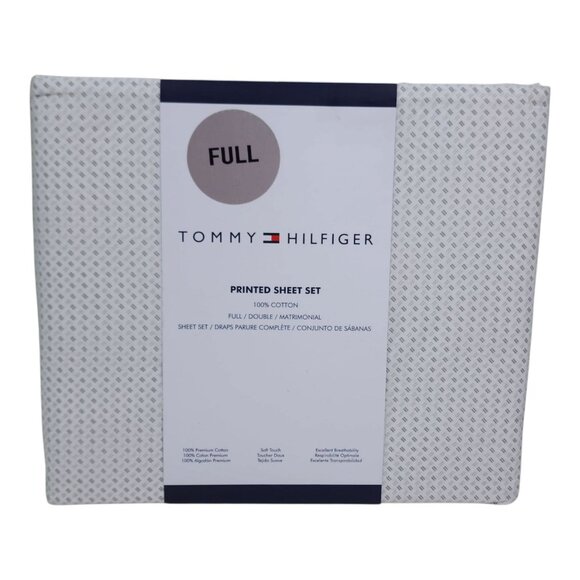 Tommy Hilfiger Full Printed Sheet Set Cotton Soft Touch Excellent Breathability - Picture 1 of 7